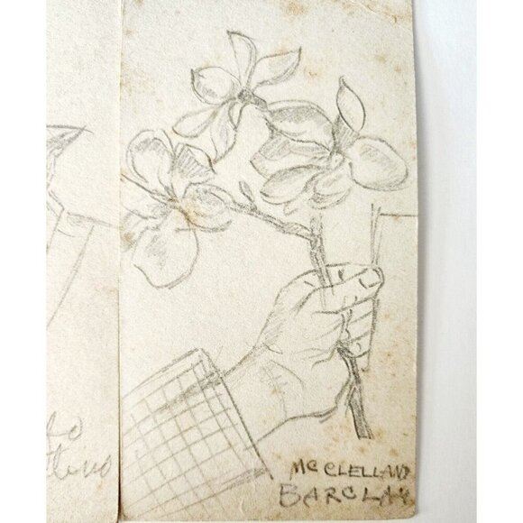 McClellan Barclay Original Sketches Rudolfo Valentino El Dorado Expo OOAK PCBG7D - Picture 4 of 4